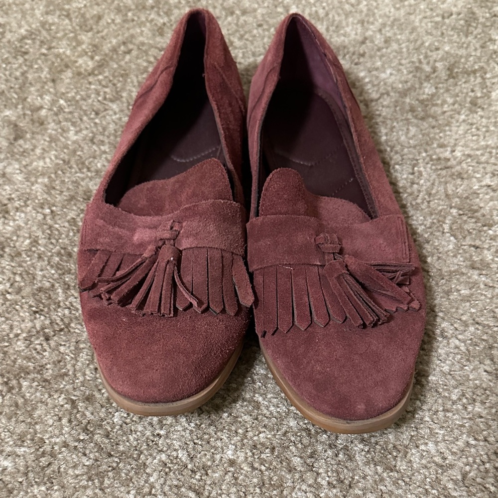 Franco Sarto Burgundy Tassel Loafers